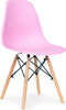 Set van 4 kuipstoelen met beuken houten poten - Eetkamer stoelen - roze