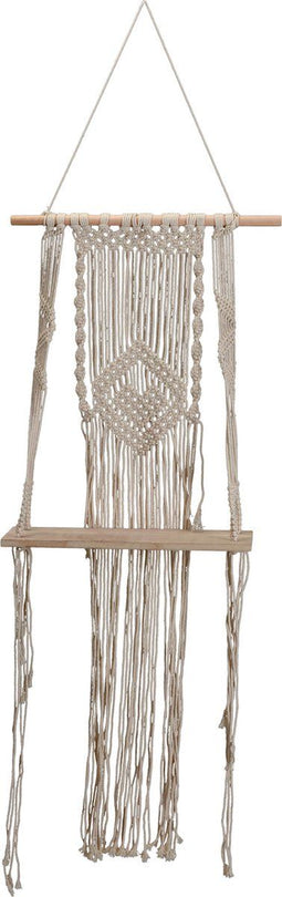Macrame wandplank hanger