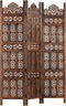 vidaXL - Kamerscherm - 3 - panelen - handgesneden - 120x165 - cm - mangohout - bruin