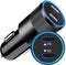 Autolader USB C 47W - Auto oplader USB - USB C autolader 2 poorten - Auto lader - Sigarettenaansteker USB oplader auto - Snellader