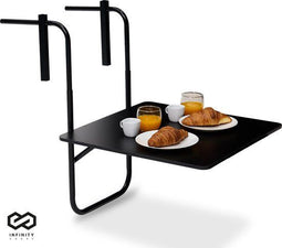 Infinity Goods Balkontafel - Inklapbaar - 60 x 60 CM - Verstelbaar - Hangend - Zwart