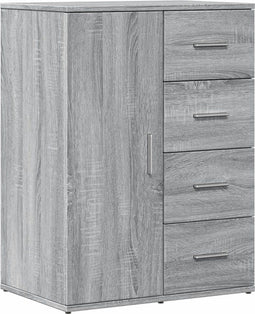 vidaXL - Dressoir - 59x39x80 - cm - bewerkt - hout - grijs - sonoma - eikenkleurig