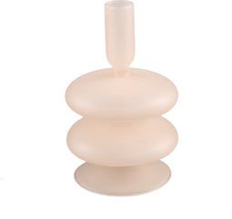 PTMD Kandelaar Berres - 10x10x15 cm - Glas - Beige