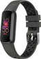 iMoshion Bandje Geschikt voor Fitbit Luxe/Zwart - iMoshion Siliconen sport band zilveren gesp zonder pinnetje - Grijs