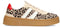 POSH by Poelman LILLY - Dames Sneakers - Panterprint met rood detail - Bruin