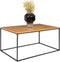 House Nordic Avery - Salontafel - zwart metalen frame eiken-look blad - zwart en eik