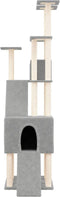 vidaXL - Kattenmeubel - met - sisal - krabpalen - 190 - cm - lichtgrijs