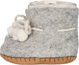 Vilten baby slofjes Colour:Grijs/ Ecru Size:20