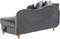 MERI II - Chaise longue opberg - Donkergrijs - Linkerzijde - Fluweel