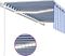 vidaXL - Luifel - automatisch - rolgordijn - LED - windsensor - 5x3 - m - blauw - en - wit