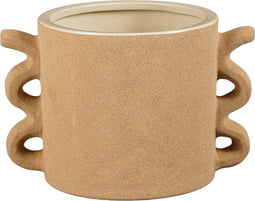 Mica Decorations Stelvio Bloempot - L25 x B18 x H17 cm - Keramiek - Bruin