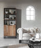 DTP Home Bookcase Cosmo, 2 doors, 3 open racks,200x80x40 cm, recycled teakwood
