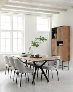 DTP Home Bookcase Metropole high, 3 doors, 2 drawers, 2 open racks,210x100x40 cm, recycled teakwood