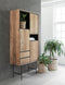 DTP Home Bookcase Metropole high, 3 doors, 2 drawers, 2 open racks,210x100x40 cm, recycled teakwood