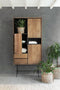 DTP Home Bookcase Metropole high, 3 doors, 2 drawers, 2 open racks,210x100x40 cm, recycled teakwood