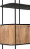 DTP Home Bookcase Soho, 2 doors, 4 open racks, mortex shelves,210x110x45 cm, recycled teakwood and mortex