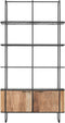 DTP Home Bookcase Soho, 2 doors, 4 open racks, mortex shelves,210x110x45 cm, recycled teakwood and mortex