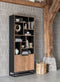 DTP Home Bookrack Cosmo, 2 doors, 10 open racks,215x90x35 cm, recycled teakwood