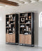 DTP Home Bookrack Cosmo, 2 doors, 10 open racks,215x90x35 cm, recycled teakwood