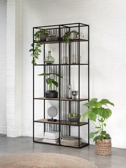 DTP Home Bookrack / Roomdivider Barra small, 5 shelves,210x95x35 cm, recycled teakwood