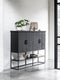 DTP Home Cabinet Beam large, 4 doors, open rack BLACK,140x180x40 cm, recycled teakwood