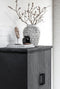 DTP Home Cabinet Beam small, 2 doors, open rack BLACK,140x90x40 cm, recycled teakwood