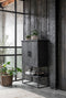 DTP Home Cabinet Beam small, 2 doors, open rack BLACK,140x90x40 cm, recycled teakwood