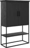 DTP Home Cabinet Beam small, 2 doors, open rack BLACK,140x90x40 cm, recycled teakwood