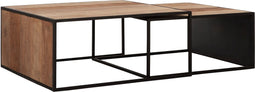 DTP Home Coffee table Cosmo square, set of 2,35x80x80 cm, recycled teakwood