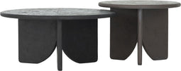 DTP Home Coffee table Melo Earth, set of 2,40xØ55 cm (color: Fudge) / 35xØ75 cm (color: Pepper), mortex