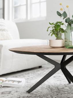 DTP Home Coffee table Metropole round,38xØ90 cm, recycled teakwood