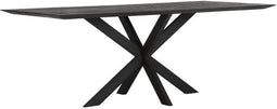 DTP Home Dining table Curves rectangular BLACK,78x210x100 cm, recycled teakwood