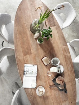 DTP Home Dining table Darwin oval,77x260x110 cm, recycled teakwood