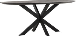 DTP Home Dining table Shape oval BLACK,78x200x100 cm, recycled teakwood