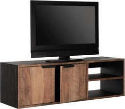 DTP Home Hanging TV stand Cosmo No.1 small, 2 doors, 2 open racks,40x125x40 cm, recycled teakwood