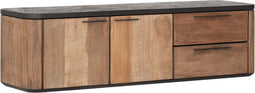 DTP Home Hanging TV stand Soho small, 2 doors, 2 drawers,42x150x40 cm, recycled teakwood and mortex