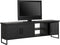 DTP Home TV stand Beam No.2 medium, 3 doors, 2 open racks BLACK,55x180x40 cm, recycled teakwood