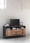 DTP Home TV stand Cosmo No.3 high ,2 doors, 2 drawers, 3 open racks,75x150x40 cm, recycled teakwood