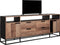 DTP Home TV stand Cosmo No.3 high, 2 doors, 4 drawers, 3 open racks,75x200x40 cm, recycled teakwood
