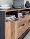 DTP Home TV stand Cosmo No.3 high, 2 doors, 4 drawers, 3 open racks,75x200x40 cm, recycled teakwood