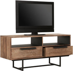 DTP Home TV stand Odeon No.1, 2 drawers, 2 open racks,58x125x40 cm, recycled teakwood