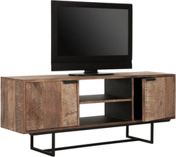 DTP Home TV stand Odeon No.2, 2 doors, 2 open racks,60x150x40 cm, recycled teakwood