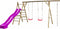 Swingking Houten Schommel Noortje | Schommelset met Glijbaan, Dubbele Schommel en Klimtouw | Schommel voor Buiten in de Tuin | FSC Hout - Glijbaan Violet