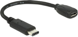 Delock 65578 - USB-C naar Micro USB adapter - USB2.0 tot 480 Mbit/s - Zwart