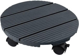 Nature - Planttrolley met wieltjes - Ø30cm - Antraciet - houtcomposiet
