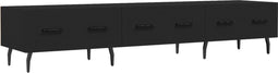 vidaXL - Tv-meubel - 150x36x30 - cm - bewerkt - hout - zwart