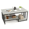 Coast Salontafel - 2-Laags - Marmerlook - 110 x 60 x 45 cm - Grijs / Zwart