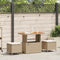 vidaXL - 3-delige - tuinset - met - kussens - in - beige - poly - rattan - en - acacia