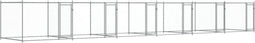 vidaXL - Hondenhok - met - deuren - 12x2x1,5 - m - gegalvaniseerd - staal - grijs