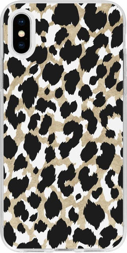 Hoesje Siliconen Geschikt voor iPhone X / Xs - Design Backcover siliconen - Meerkleurig / Panther Black / Gold